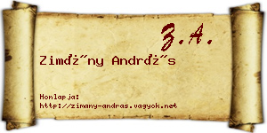 Zimány András névjegykártya