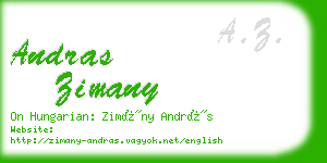 andras zimany business card